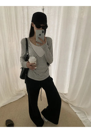 striped two-piece top