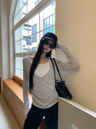 striped two-piece top