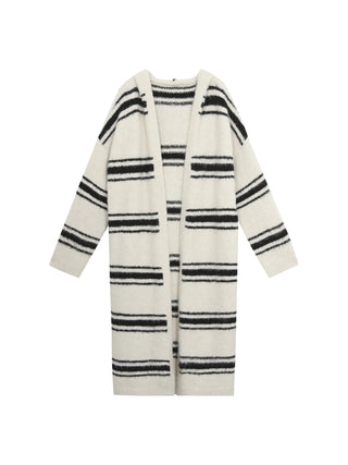 striped knit cardigan