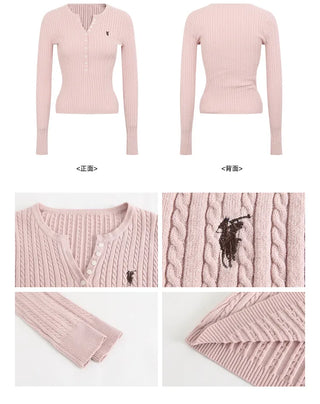 pink v-neck cardigan
