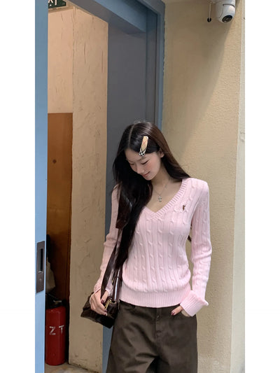 pink v-neck