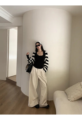 striped knit cardigan