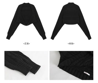 black knit cardigan
