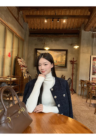 turtleneck knit sweater