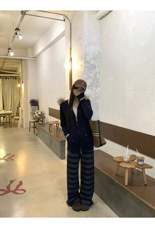 hooded knit cardigan