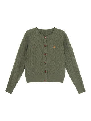 green knit cardigan
