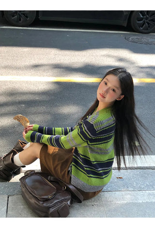 striped cardigan set