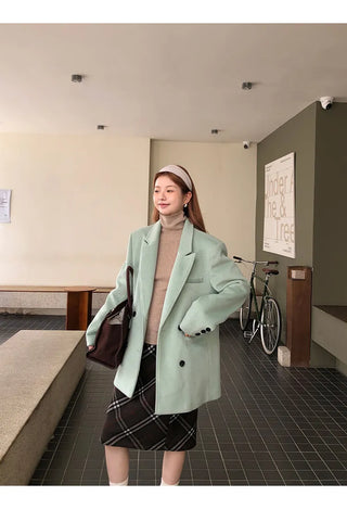 green wool coat