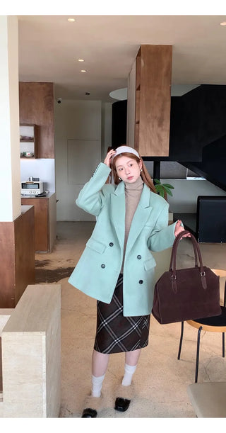 green wool coat