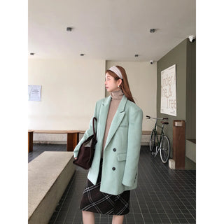 green wool coat