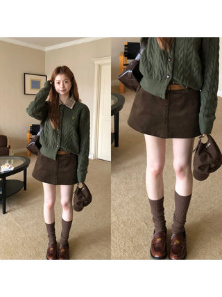 corduroy sheath skirt