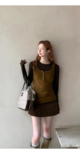 corduroy sheath skirt