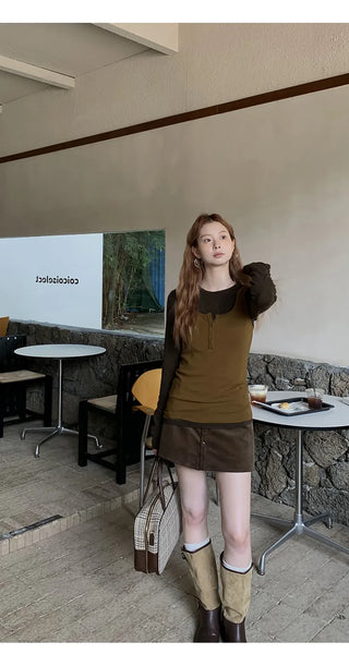 corduroy sheath skirt