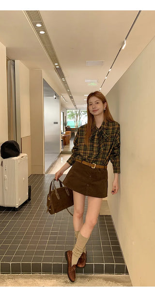 corduroy sheath skirt