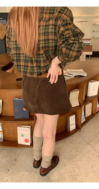 corduroy sheath skirt