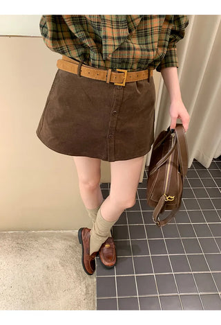 corduroy sheath skirt