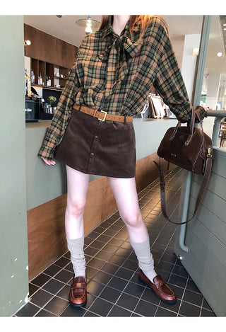 corduroy sheath skirt