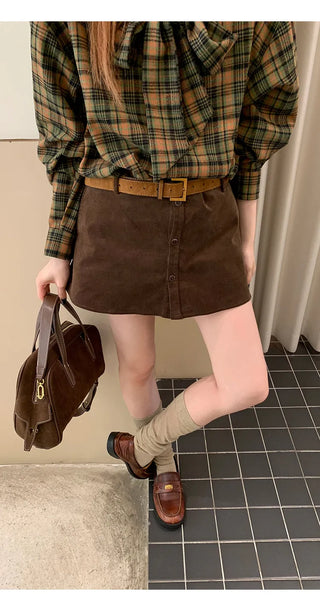 corduroy sheath skirt
