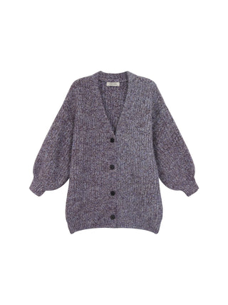 purple knit cardigan