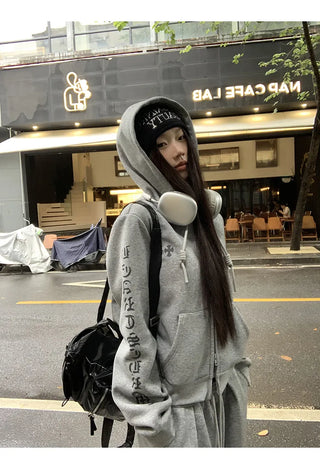 gray hooded coat