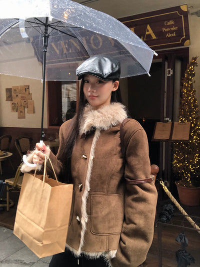 quilted furry coat