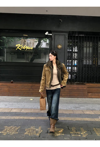 corduroy quilted coat