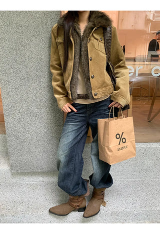 corduroy quilted coat