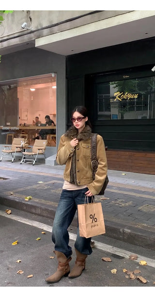 corduroy quilted coat