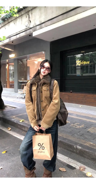 corduroy quilted coat