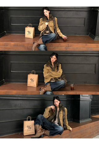 corduroy quilted coat