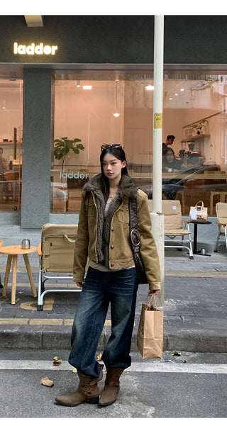 corduroy quilted coat