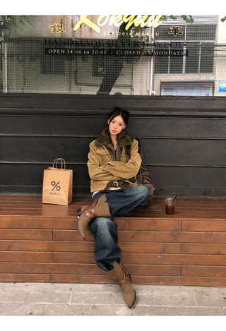 corduroy quilted coat