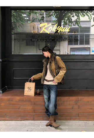 corduroy quilted coat