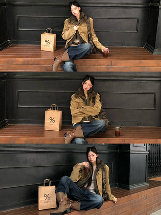 corduroy quilted coat