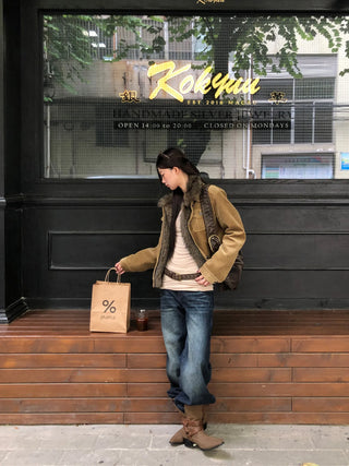 corduroy quilted coat