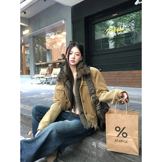 corduroy quilted coat