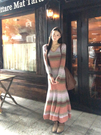 v-neck wool dress