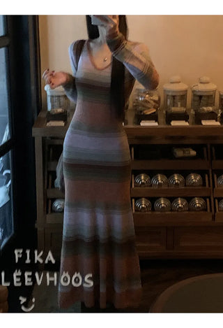 v-neck wool dress