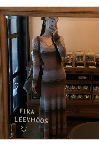v-neck wool dress