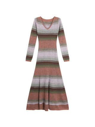 v-neck wool dress