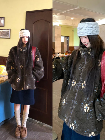 brown lamb coat