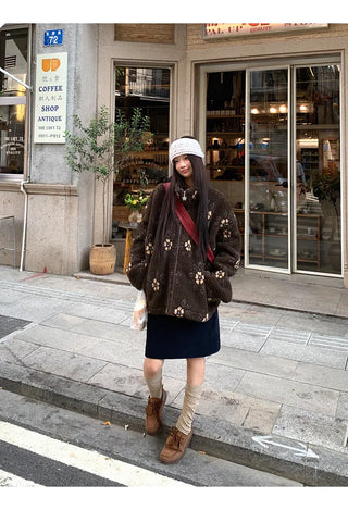 brown lamb coat