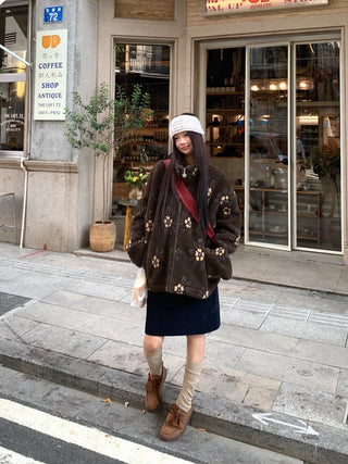 brown lamb coat