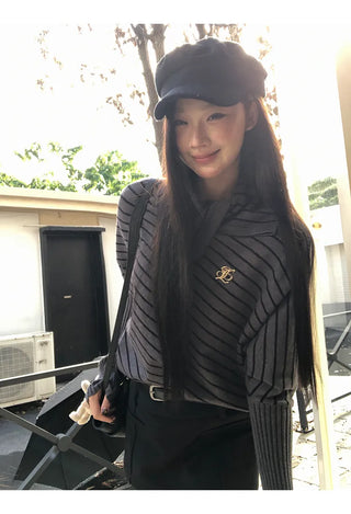 striped turtleneck sweater