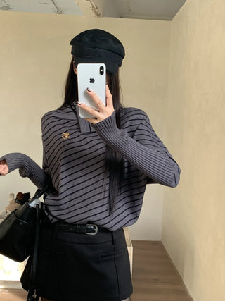 striped turtleneck sweater