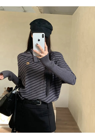 striped turtleneck sweater