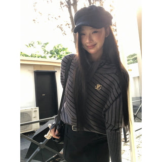 striped turtleneck sweater