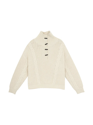 horn button sweater