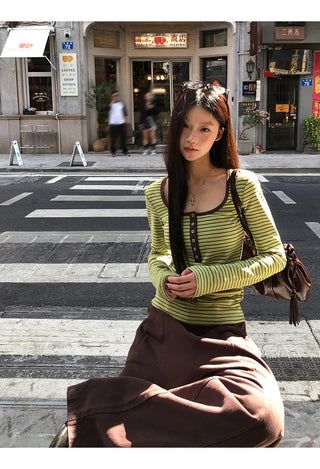 green striped top