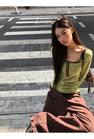 green striped top